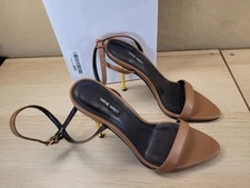 Nine West Women's Reina Heeled Sandal Strappy Light Brown Size 7 M