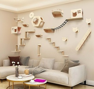 Plateau mural pour chat d'escalade – Échelle en bois de chat & Plateforme d'activités