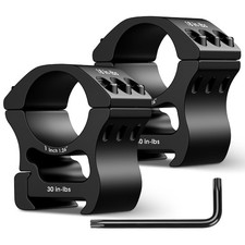 2Pack 1Inch Scope Rings 25mm for 20mm Dovetail Rail See-Through Scope Mount Base