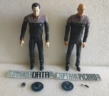 2002 ART ASYLUM STAR TREK TNG NEMESIS LOT OF 2 CAPTAIN PICARD & COMMANDER DATA