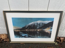 Trevor Davis Tinted Photograph Alaska Juneau Harbor Lights c1942 Mining Framed