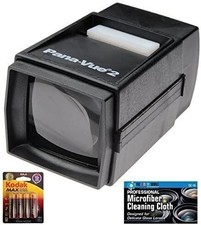 Pana-Vue 2 Illuminated Slide Viewer  AA Batteries  Microfiber Cleaning Cloth