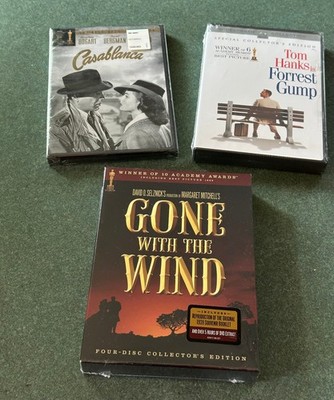 The Winners 3 DVDs Oscar Winning Films Casablanca, Gone With The Wind, Forrest G