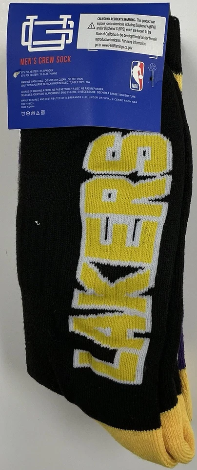 Calcetines NBA Ultra Game Los Angeles Lakers para hombre 3 pares talla 6-12 Foto 3 de 4