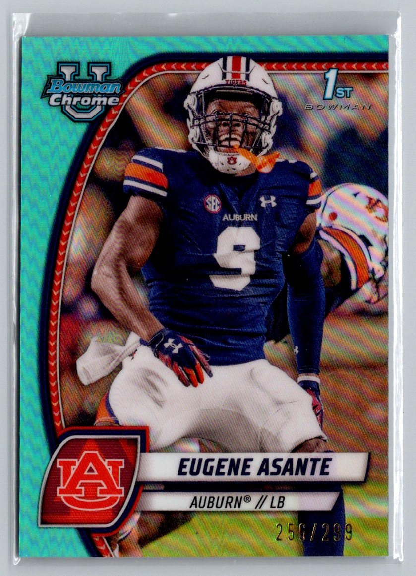 2024 Bowman University Chrome #73 Eugene Asante Aqua Refractor #/299