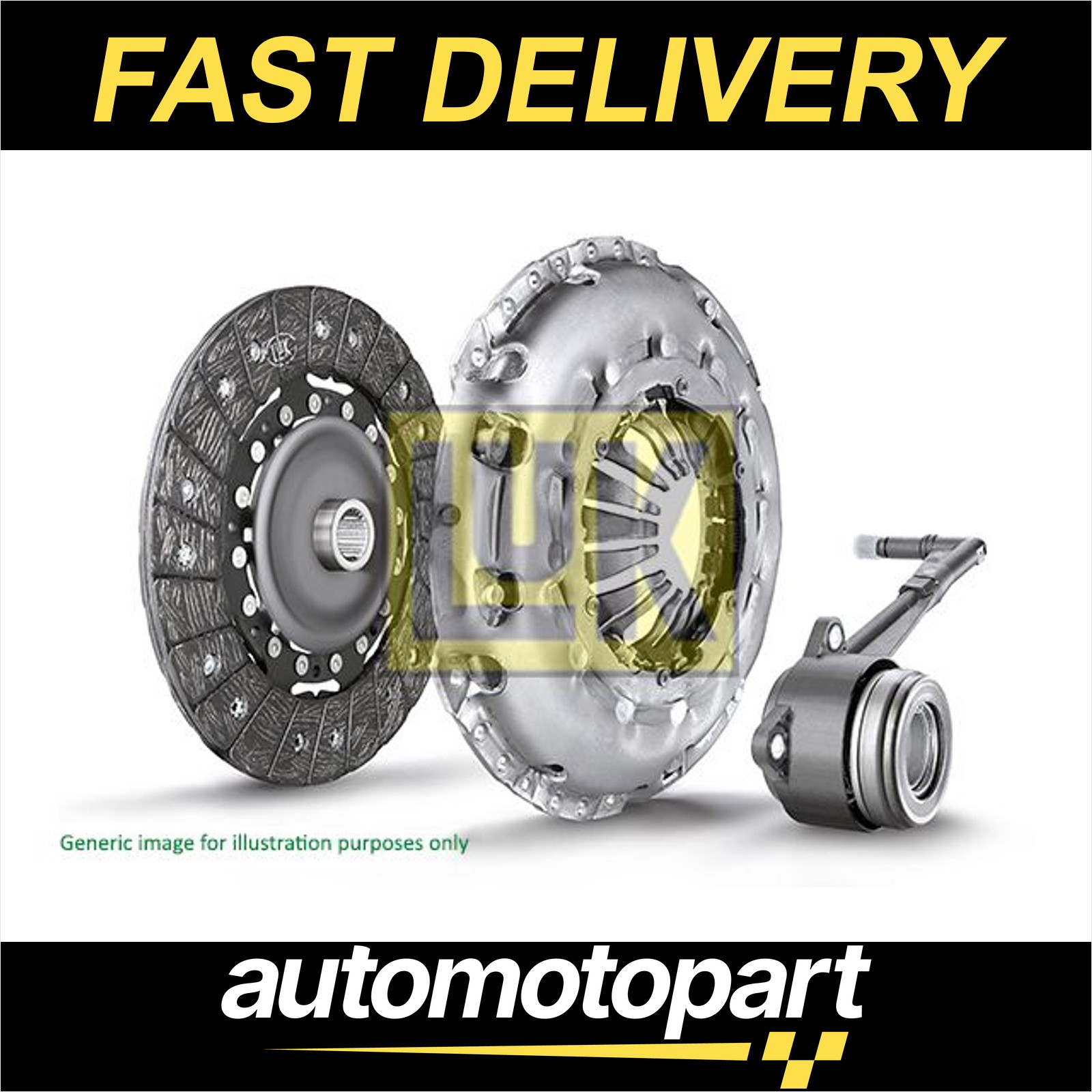 LuK Clutch Kit 3pc (Cover+Plate+CSC) 240mm 624410133 0002500400 0002540700 New