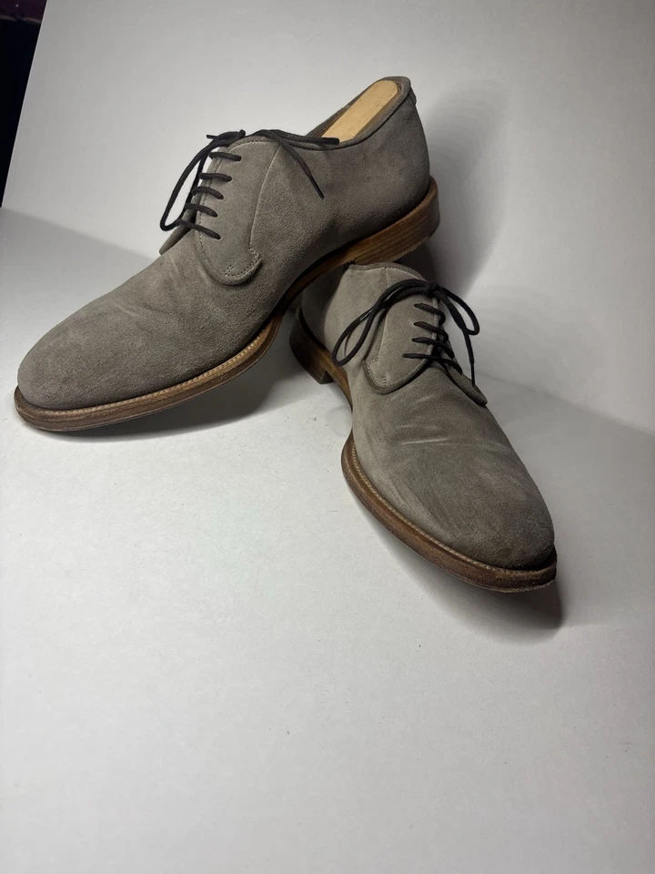 Zapatos informales Barney’s New York para hombre 10 M gris gamuza hechos en Italia Foto 3 de 4