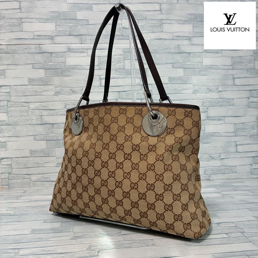 Gucci GG Monogram Tote Bag 24x33x9cm Pre-Owned with Dust Bag