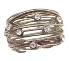 925 Sterling Silver Vintage Ring CZ Minimalist Wired Wrap Band  Sz 8  RG35278