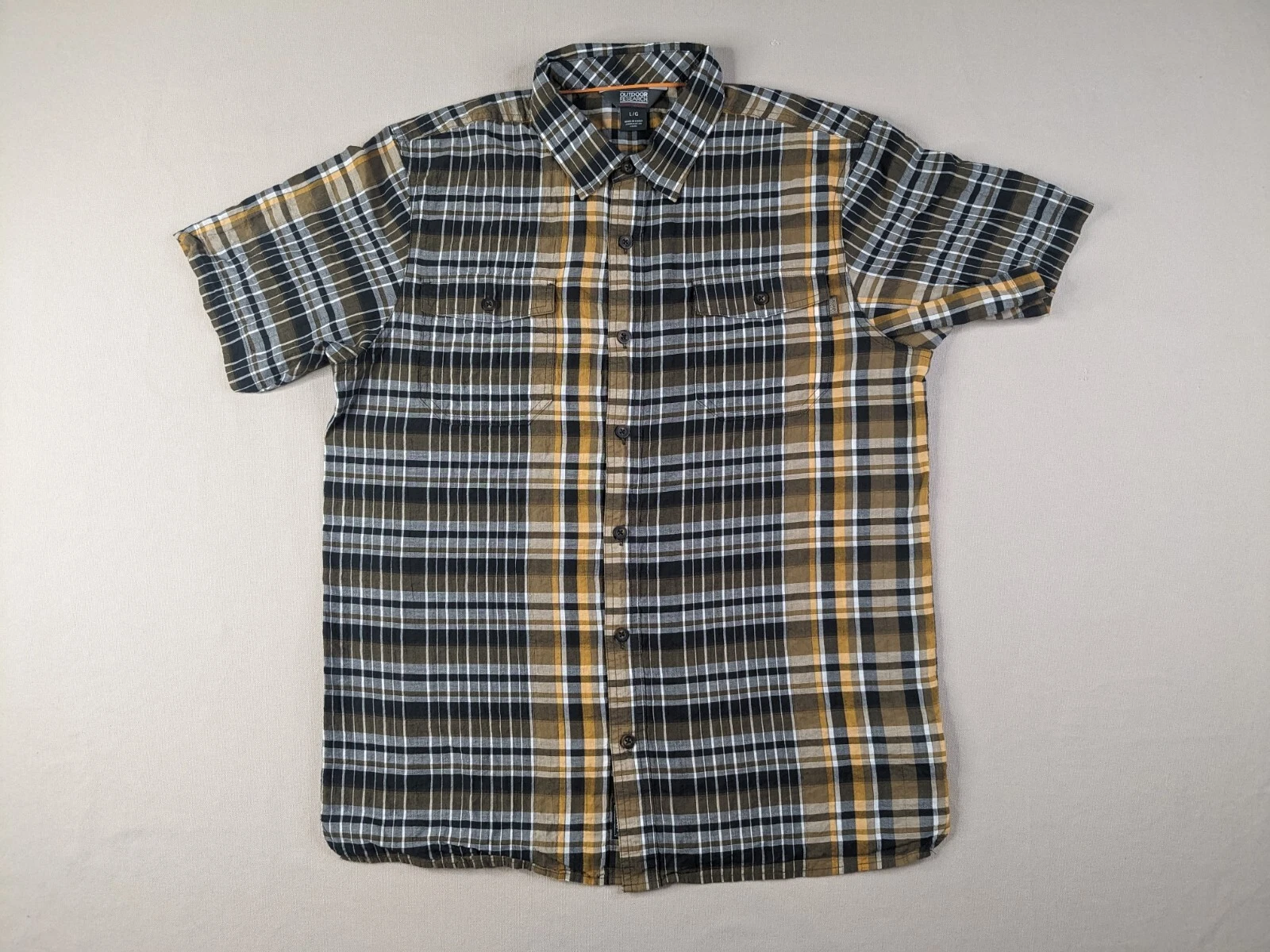 outdoor-research lager plaid button up shirt