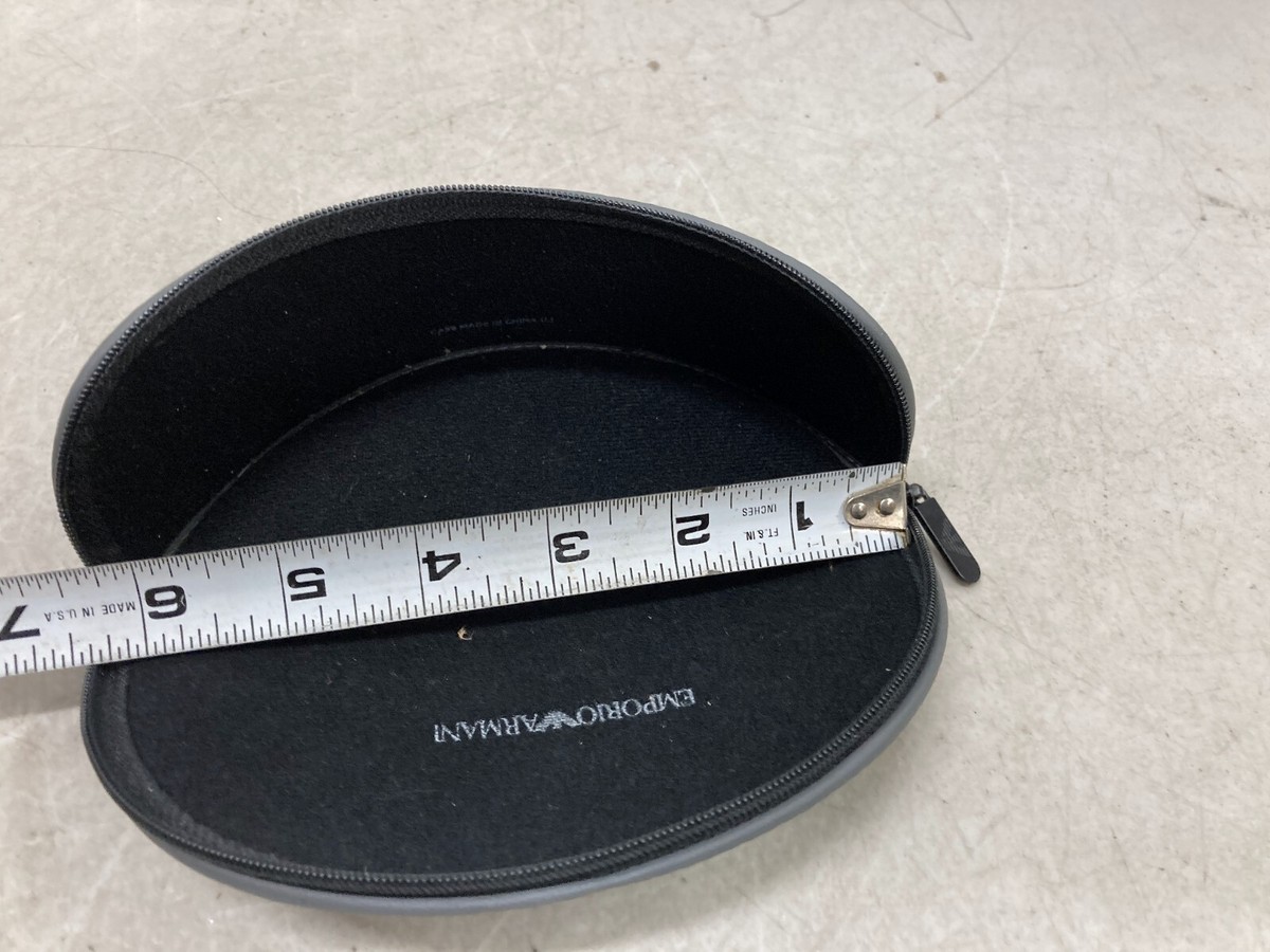 EMPORIO ARMANI Black zippered glasses case | eBay