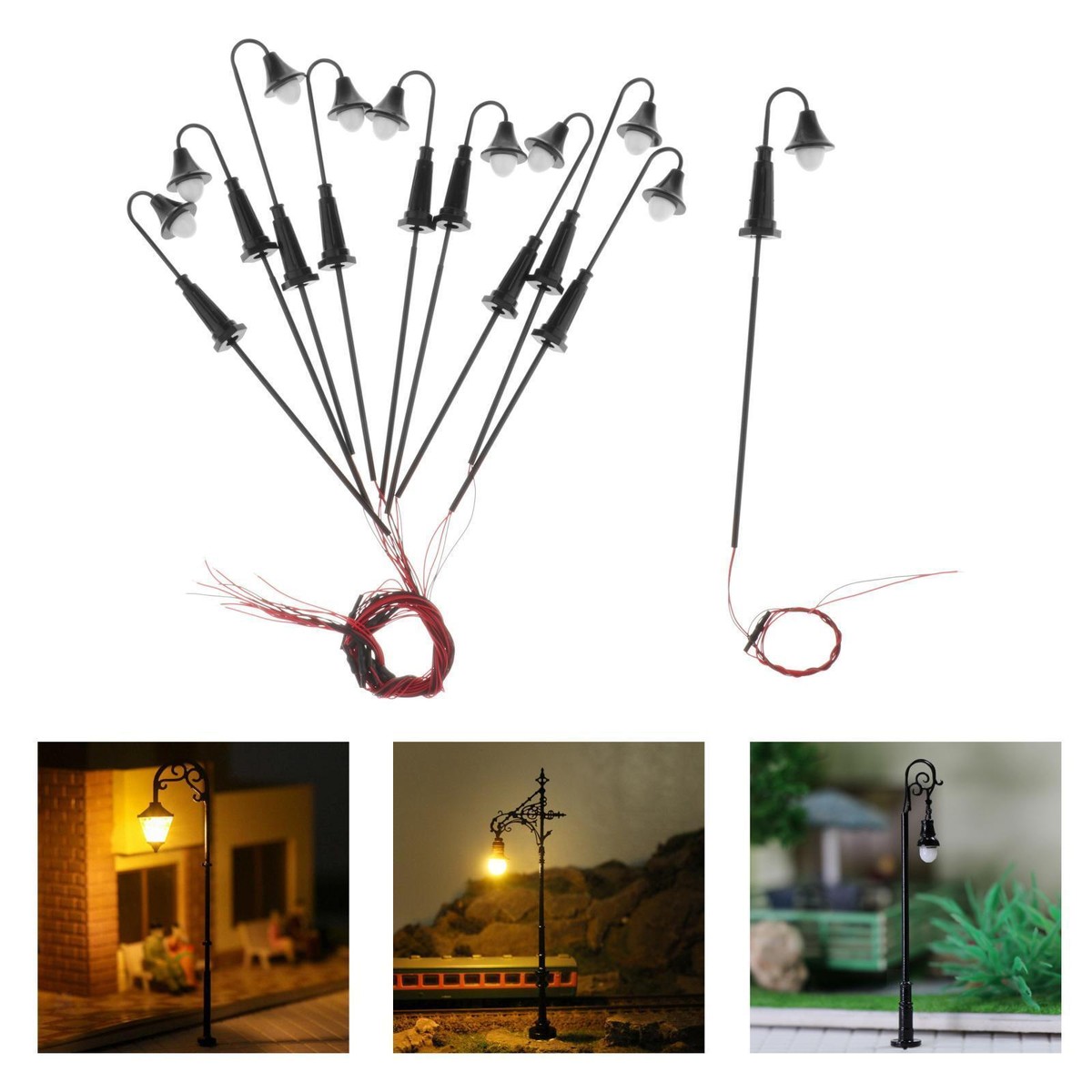 Scale Light Post Street Lights Ho Scale 10Pcs OO/HO Scale Street Light Posts, Led ...
