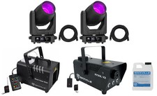 2 American DJ Vizi Beam CMY LED DMX Gobo Moving Head Lights Hazer Fogger Cables