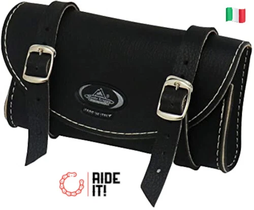 Borsa Da Sella Per Bici In Pelle Vintage - Fatta A Mano, 3 Scomparti, Dimensioni 25x33x10 Cm