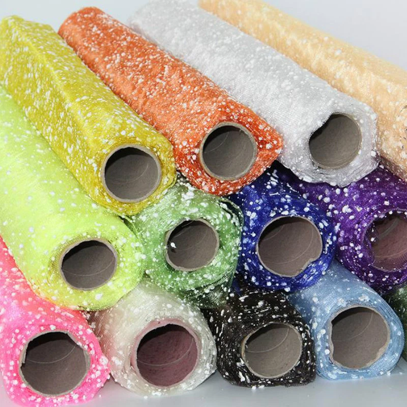 Snowflake Tulle Yarn Flowers Packaging Wrapping Paper Materials Wedding Decora - Image 3 of 4