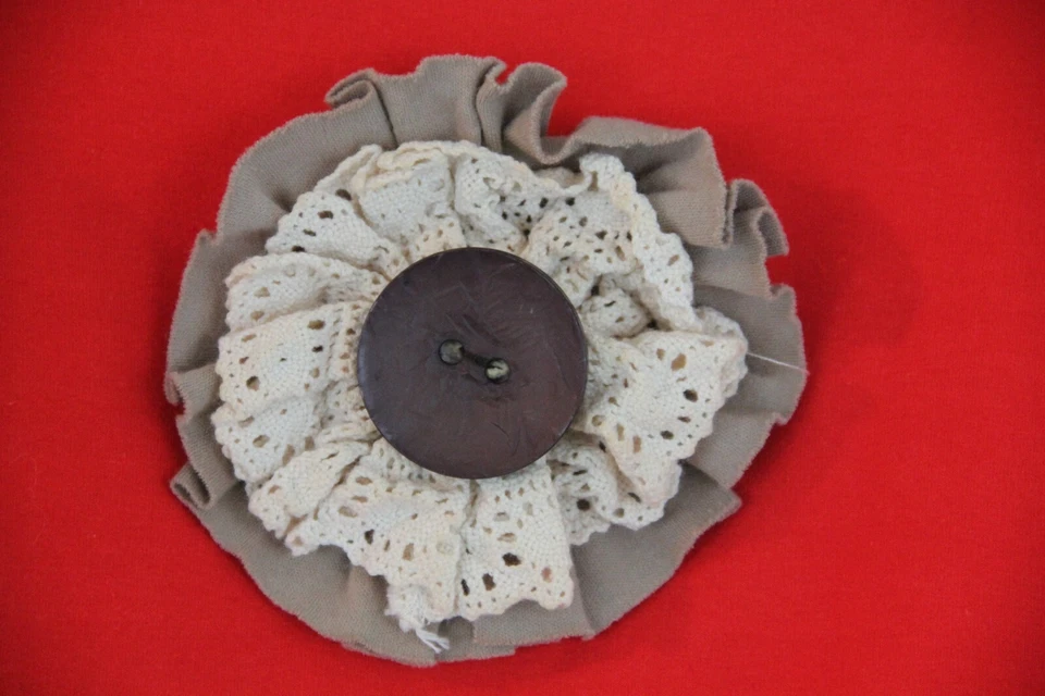 Camisa Top Niñas 5 Boutique Mallory May Rojo Tostado Aplique Nueva Sin Etiquetas Crochet y Botón #50 Foto 3 de 4