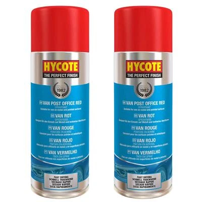 Hycote Post Office Van Red Fast Drying Aerosol Spray Paint 800mL 400mL x2 Units