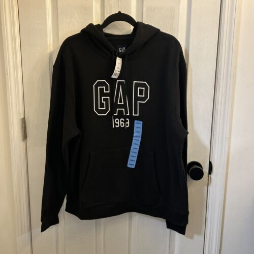 NWT Gap Unisex Adult Logo Hoodie, Size Large, Black
