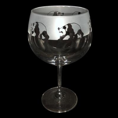 Animo Gin Glas handgeätzt Kristall Tier Ballon Becher Geist Geschenk Panda
