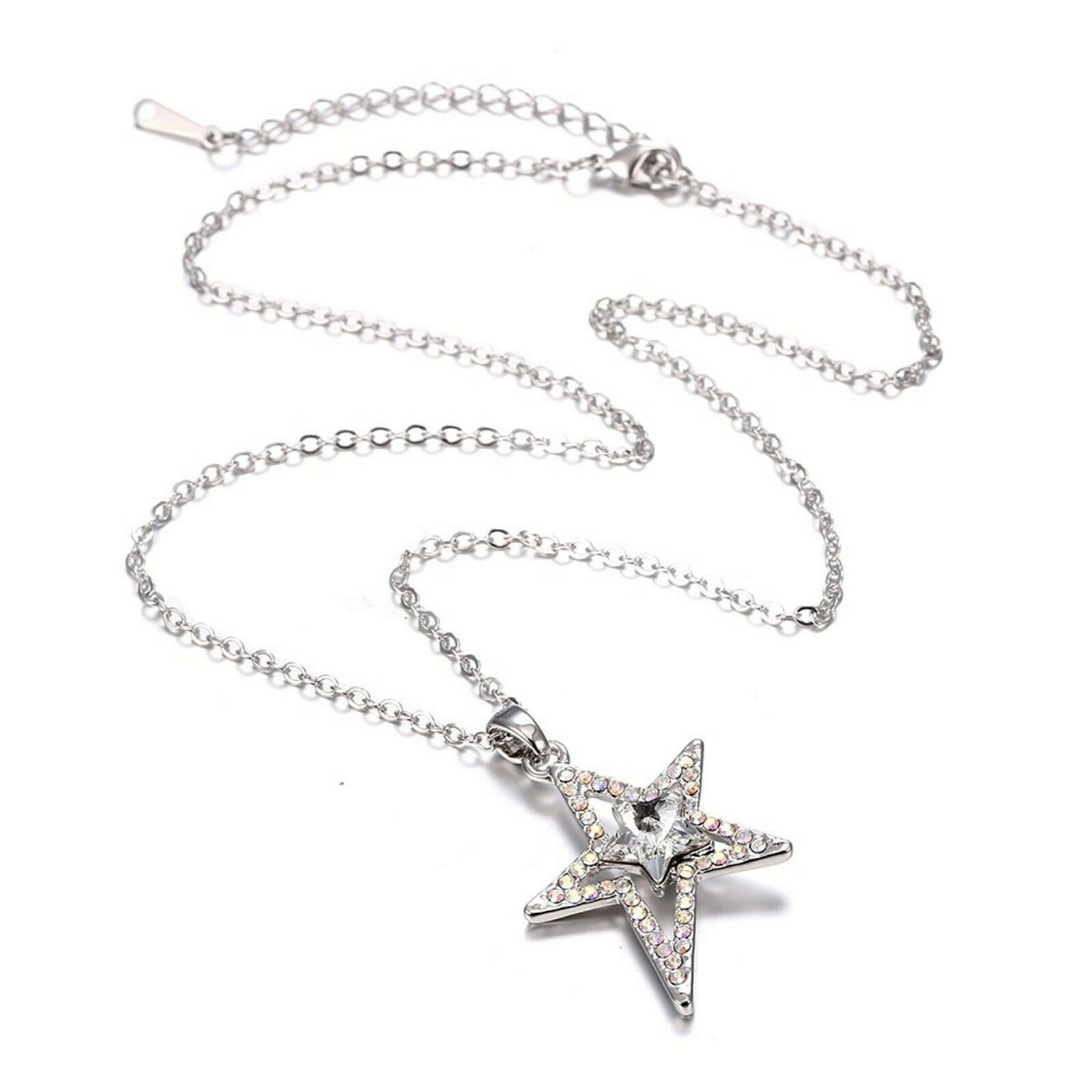 Rhinestone Crystal Jewel Shooting Star Necklace Made With