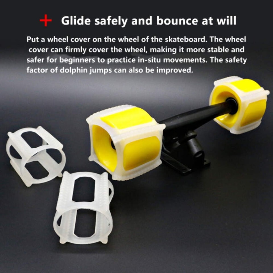 4pcs /Set Skate Beginner Skateboard Wheel Cover Practicing Fixed