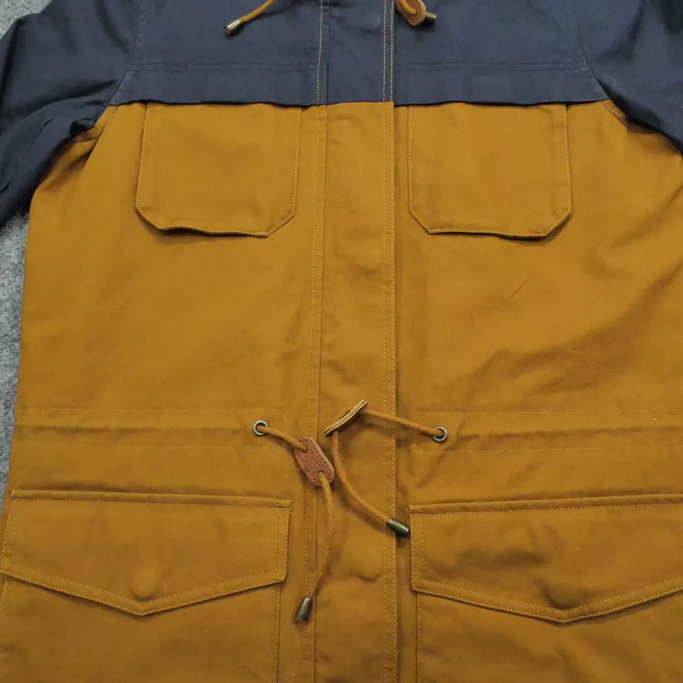 Chaqueta Orvis para mujer Xs marrón azul lona con capucha forrada de lana al aire libre campo Foto 4 de 4