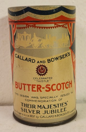 Cylindrical Silver Jubilee Butter-scotch Tin by Callard & Bowser - Picture 6 of 6