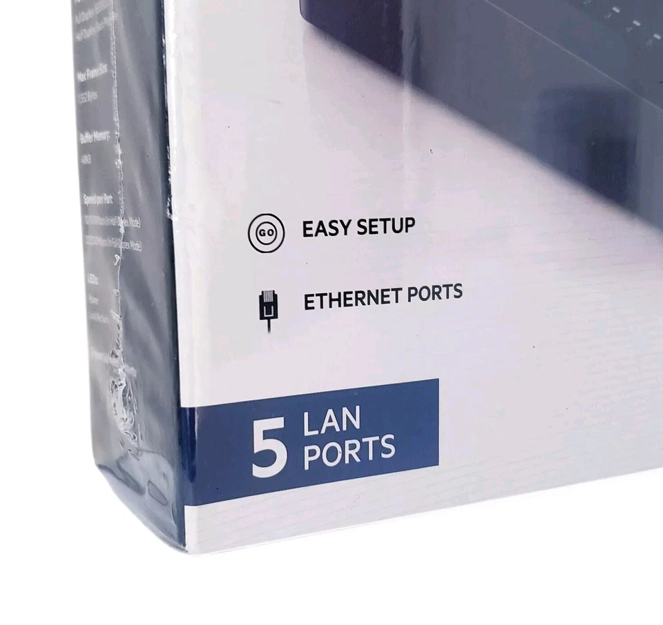 Belkin 5-Port 10/100 Mbps Wired Network Ethernet Switch F4G0500 New Sealed  - Image 3 of 4