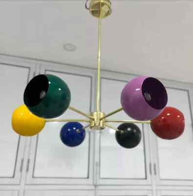 Mehrfarbig Augapfel 6 Arm Licht Jahrhundertmitte Italienische Lampe Einbau für