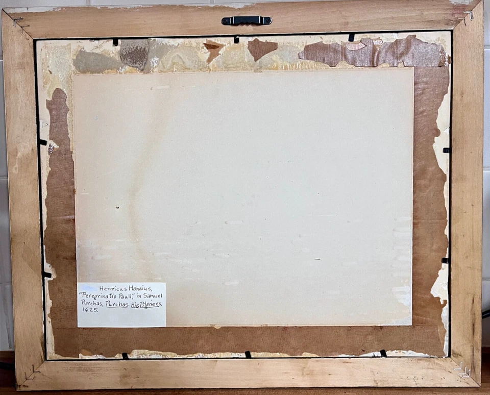 St. Paul's Pilgrimages 1625 Map by Henricus Hondius Print of Original Gilt-Frame - Image 2 of 4