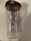 Vino2Go Double Wall Acrylic Wine Tumbler Clear with Black Color Lid — photo 1