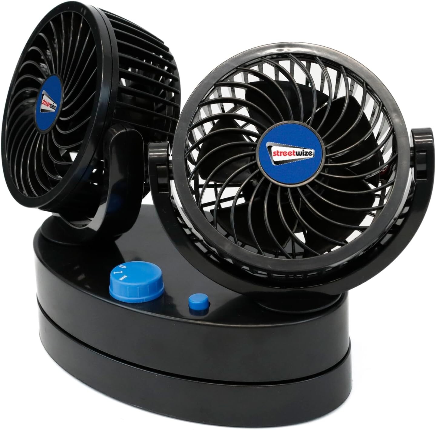 12V Cyclone II Twin Oscillating Compact 360° Air Fan Caravan Motorhome ...