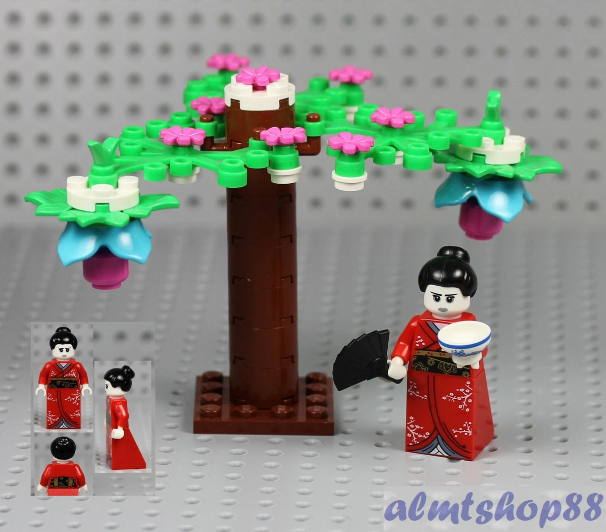 LEGO - Kimono Girl Minifigure w/ Cherry Blossom Tree Japanese