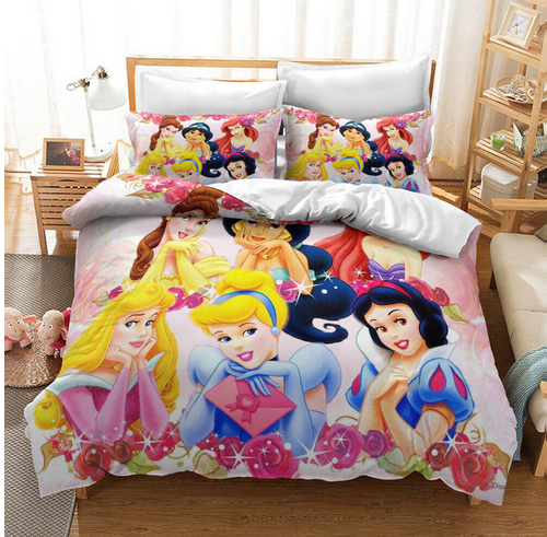 Set lenzuola 3D copripiumino principessa Disney bambina federa singolo matrimoniale - Foto 9 di 11