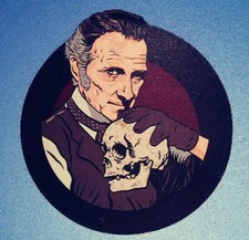 STICKER - Dr. Baron Victor Frankenstein - HORROR - Woven,iron on - Peter Cushing
