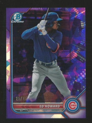 2022 Bowman Chrome Sapphire Ed Howard Cubs #64 Rookie Purple Refractor ...