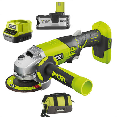 Ryobi R18AG-140S 18V ONE+ Cordless Angle Grinder Starter Kit (1 x  UK