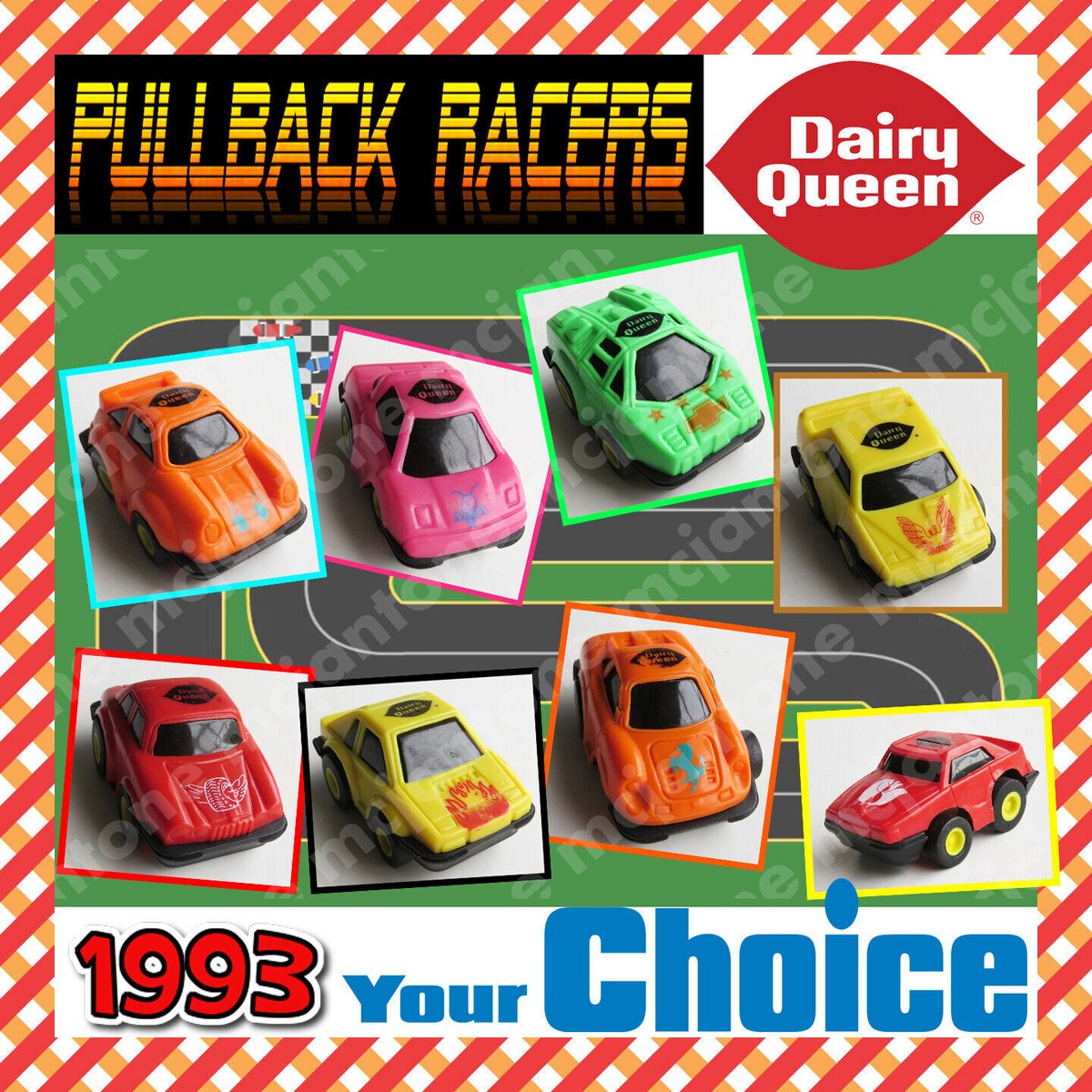 Dairy Queen 1993 PULLBACK RACERS Mini RACE CAR Racing Pull Back