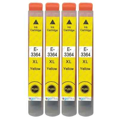 4 Go Tinten Gelb Tintenpatronen als Ersatz für Epson T3364 (33XL Serie) kompatibel/