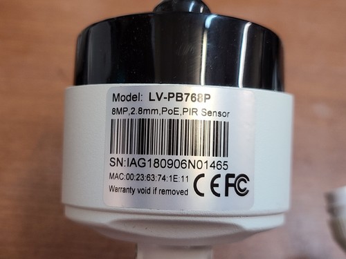 LAVIEW LV-PB768P 8MP 2.8mm PoE 4K PIR SENSOR BULLET CAMERA AS-IS!! NOT WORKING!! - Picture 3 of 5