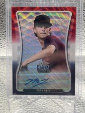 2021 Leaf MEtal Draft Red White Blue Wave Refractor MICK ABEL PHILLIES Auto 4/5