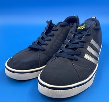 Adidas Zapatos de Corte Azul Marino con Rayas Plateadas/Logotipo Lima/Suelas Amarillas/NEO Pace VS/Talla 12