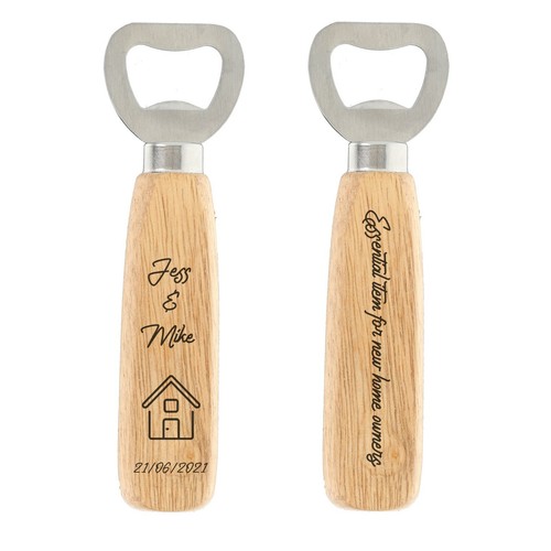 Personalised Bottle Opener Engraved Wooden New Home Housewarming Gift for Couple - Picture 2 of 7
