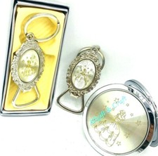 24 QUINCEANERA FAVORS 12 COMPACT MIRRORS 12 KEYCHAIN RINGS SWEET 16 QUINCEANERA