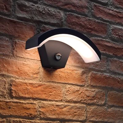 Auraglow PIR Bewegungsmelder integrierte LED Außenwandleuchte Sicherheitslampe schwarz - Bild 1 von 3