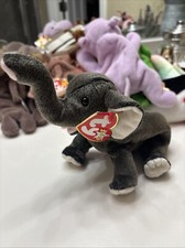 TY Original BEANIE BABIES TRUMPET The ELEPHANT w/ Tag MINT February 11, 2000
