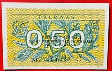 0,50 Talonas 1991 Litauen Banknote AL 217516 K020224A