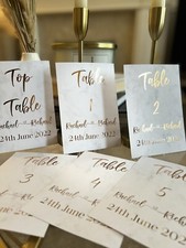 Wedding Table Numbers Foil decor, Table numbers Personalised table numbers A5/A6