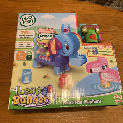 LeapFrog LeapBuilders Fruit Fun Elephant:Learning, Building,& More- 2+ Years New