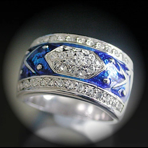 Blue 2024 enamel ring